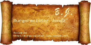 Burgermeister Jenő névjegykártya