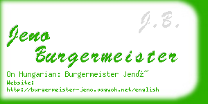 jeno burgermeister business card